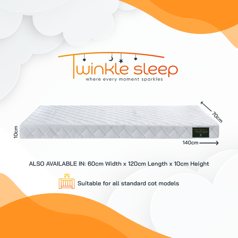 Twinkle Sleep Cot Mattress 120 x 60 x 10 cm